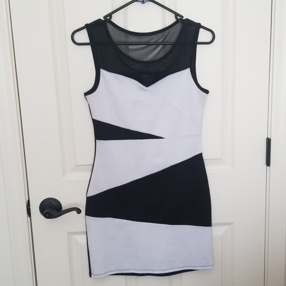 Black and White Bodycon Dress